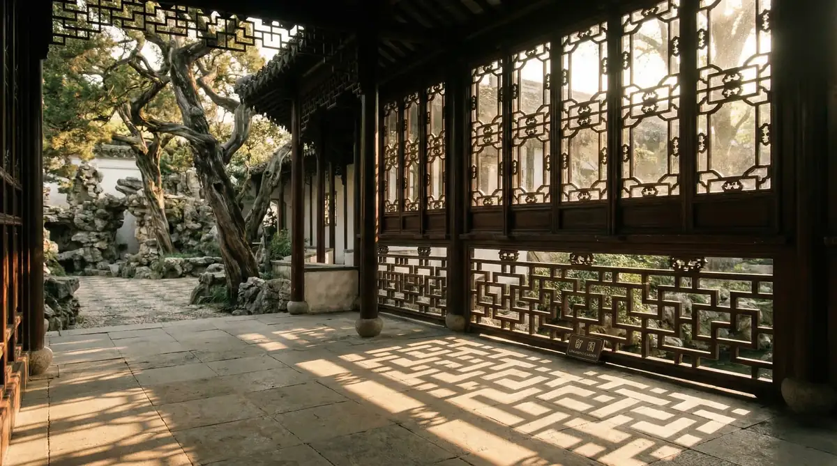 留园纪录片 - 集芳阁 | 冠云峰与花窗光影